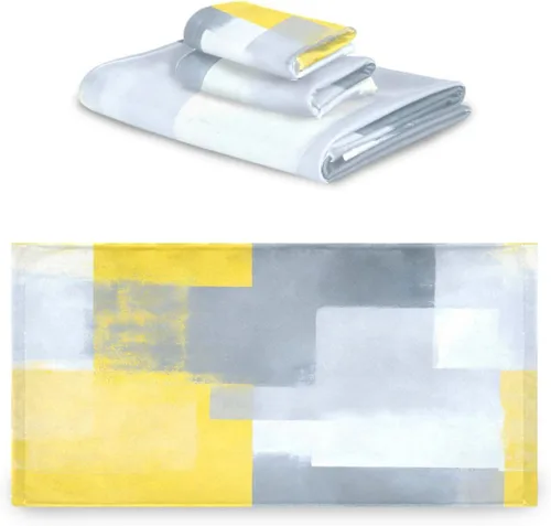 Miniatura 2 de ALAZA Hermoso juego de 3 toallas de baño decorativas de lujo, 1 toalla de baño, 1 toalla de mano, 1 toallita para la cara, suave, multiusos