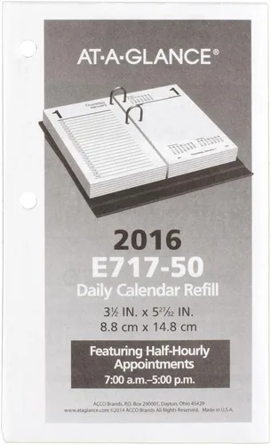 AT-A-GLANCE Calendario diario de escritorio 2016, 12 meses, enero a diciembre, tamaño de página de 3.5 x 6 pulgadas (E71750)