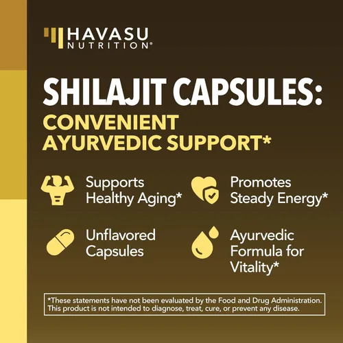 Miniatura 4 de Shilajit Cápsulas para hombres y mujeres – 1000 mg de extracto de Shilajit (estandarizado al 20% de ácido fúlvico) – 60 unidades – Suplemento
