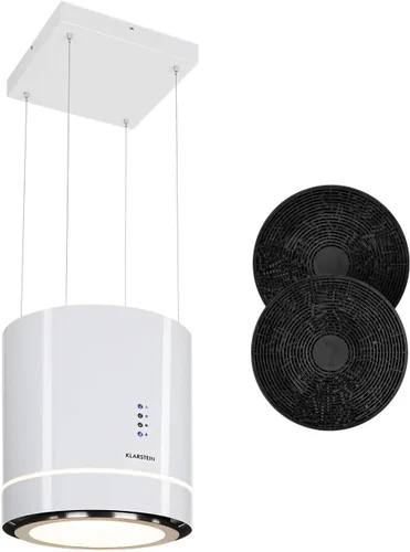 Klarstein Campana extractora de isla colgante, ventilador extractor para islas de cocina, flujo de aire de 540 m³/h, temporizador, ventilador