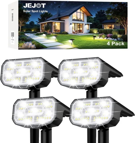 Miniatura 17 de JEJOT Luces solares para exteriores, impermeables, IP65, encendido/apagado automático, 2700 K, 2 modos de iluminación, LED súper brillante, luces
