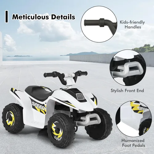 Miniatura 3 de DORTALA ATV para niños, auto motorizado de juguete alimentado por batería de 6 V, ruedas antideslizantes, Quad eléctrico de 4 ruedas para niños de 3
