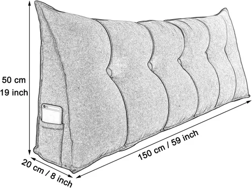 Miniatura 2 de Almohadas de lectura para cama de tamaño Queen para adultos, cojín lumbar de apoyo para cabecera, almohadas triangulares de cuña para dormir