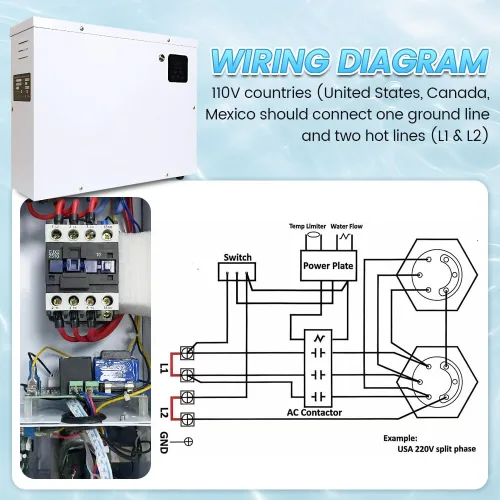 Miniatura 6 de Calentador eléctrico de piscina para piscinas enterradas y sobre el suelo, 11 kW, 220 V, calentadores de bañera de hidromasaje con pantalla táctil