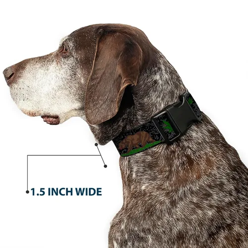 Miniatura 7 de Collar de clip de plástico – Cali Bear Pot Leaf Black Gray Green – Pequeño 9-15