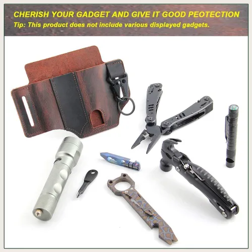 Miniatura 3 de Funda multiherramienta para cinturón organizador de bolsillo EDC de cuero por LIPOUD