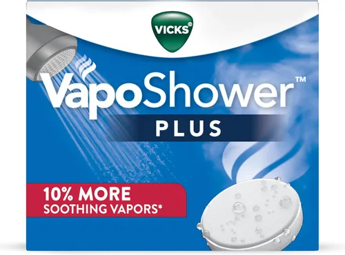 Miniatura 12 de Vicks VapoShower Plus, tabletas de bomba de ducha, vaporizadores calmantes no medicados, 12 tabletas y cristales de baño Vicks VapoBath, solución