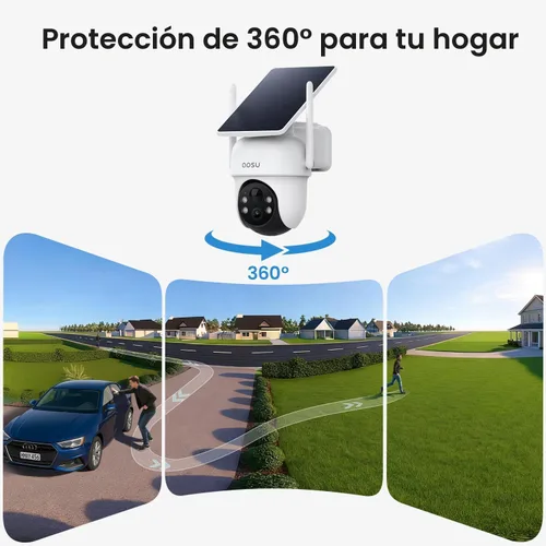 Miniatura 4 de Cámaras de seguridad al aire libre inalámbricas aosu, kit de 2 cámaras, sin suscripción, alimentadas por energía solar, sistema de cámaras