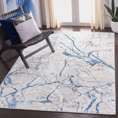 Miniatura 12 de SAFAVIEH Amelia Collection - Alfombra decorativa de 2 x 4 pies, gris y negro, diseño abstracto moderno, no desprende pelusa y de fácil cuidado