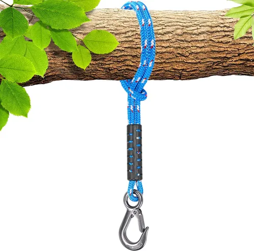 Miniatura 15 de BeneLabel Cuerda de columpio de árbol, 19 pulgadas, correa para colgar para columpio de árbol, gancho resistente, para interiores y exteriores