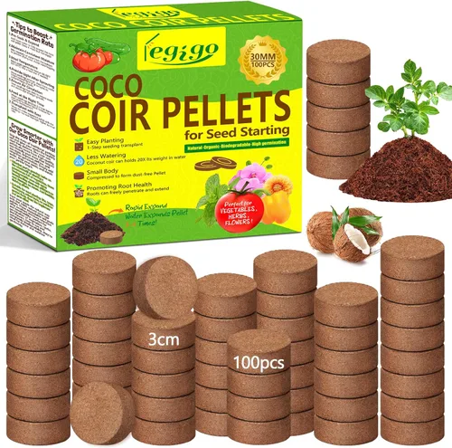 Miniatura 10 de Legigo 50 Pz 30mm de Fibra de Coco en Pellets para Mezcla de Suelo de Inicio de Semillas - Pods de Suelo de Fibra de Coco Orgánico para Plántulas