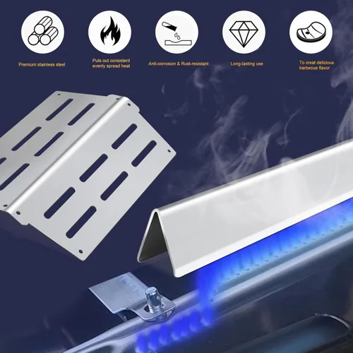 Miniatura 6 de 62752 7620 7622 Piezas de repuesto para parrilla Weber Genesis E310 E320 E330 S310 S320 S330 EP310 EP320 EP330, barras aromatizantes de 17.5