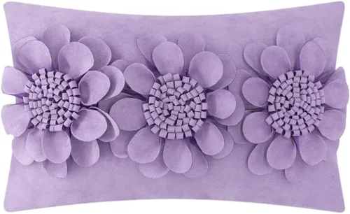 Miniatura 21 de JWH Funda de almohada decorativa con diseño de flores 3D, funda de almohada decorativa de girasol, cojín de terciopelo, funda de almohada floral