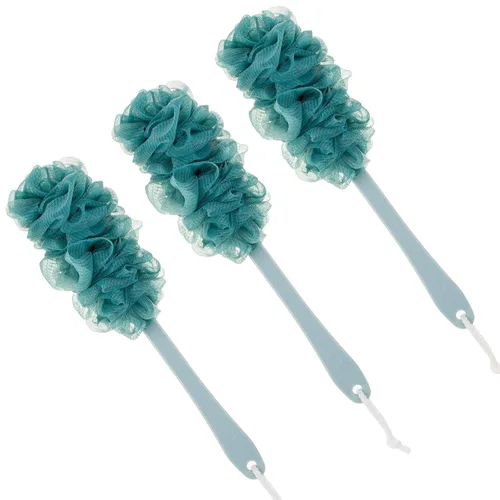 Miniatura 10 de Esponja de malla de nailon suave para ducha, esponja de malla de nailon suave para ducha, esponja en un palo para hombres y mujeres, exfoliante