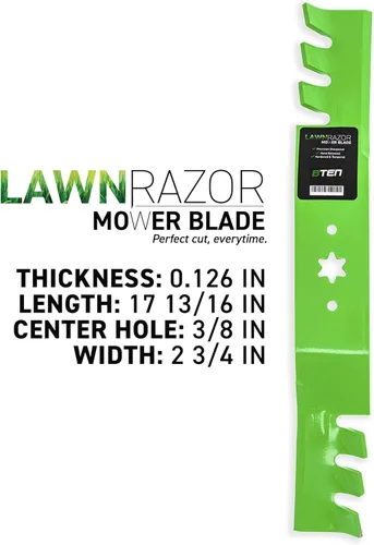 Miniatura 2 de 8TEN LawnRAZOR Juego de cuchillas de cortacésped para cubiertas MTD Cub Cadet RZT Troy Bilt 942-04053C 942-04053X de 50 pulgadas (Tentado)