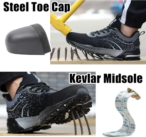 Miniatura 4 de Furuian Steel Toe Shoes for Men Women Lightweight Safety Shoes Comfortable Steel Toe Sneakers Warehouse Industry Work Shoes