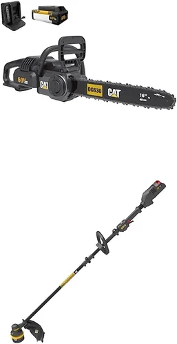 Miniatura 3 de Cat Motosierra de 16 pulgadas sin escobillas de 60 V, motosierra a batería con tensión de cadena sin herramientas, freno de cadena + soplador