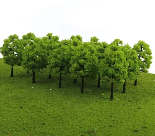 Miniatura 3 de Paquete de 70 árboles de tren de árboles de modelo mixto, paisaje de ferrocarril, diorama, árbol de arquitectura, árboles para bricolaje, paisajes