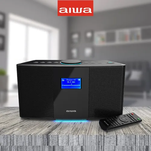 Miniatura 9 de Aiwa Altavoz inalámbrico - Libera un sonido potente y una conectividad versátil - Experimenta la libertad Bluetooth, radio FM, reloj, 20 W RMS, Negro