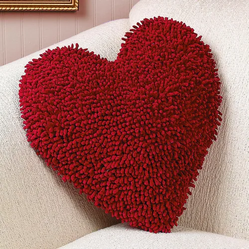 Miniatura 2 de Fun Express Almohada en forma de corazón de 14 pulgadas, almohadas de felpilla suave para decoración del día de San Valentín, almohadas decorativas