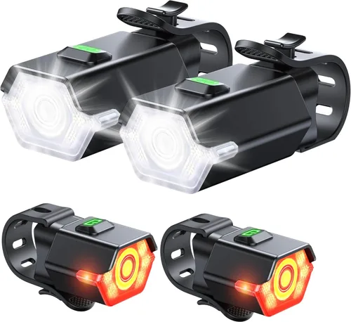 Miniatura 9 de Zewdov Super Bright Bike Lights for Night Riding, Adjustable Modes Bicycle Lights Front and Rear, Rechargeable & IP65 Waterproof Bike Headlight and