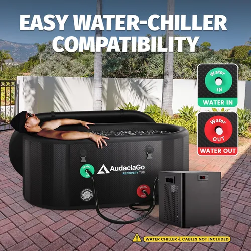 Miniatura 2 de XXL - Bañera de hielo para atletas, compatible con enfriadores de agua, bañera inflable de inmersión en frío de 216 galones con tapa aislada
