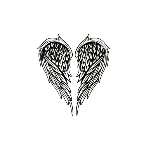 Miniatura 7 de Juego de 2 calcomanías de tatuaje temporales pequeñas, diseño de ángel negro oscuro para mano, cuello, cara, muñeca, impermeable, arte corporal
