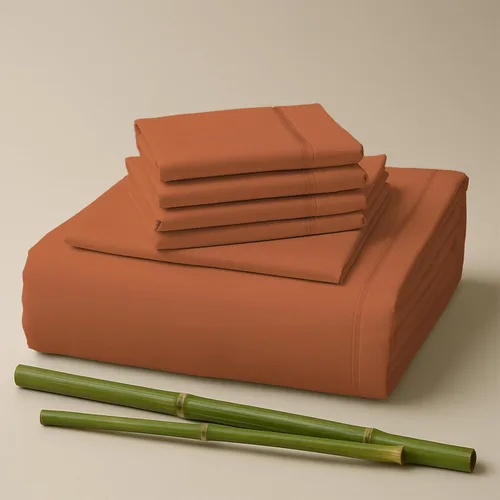 Miniatura 46 de Sacred Thread Sábanas de rayón derivado de bambú tamaño individual, sábanas refrescantes de bolsillo profundo de 18 pulgadas para personas que