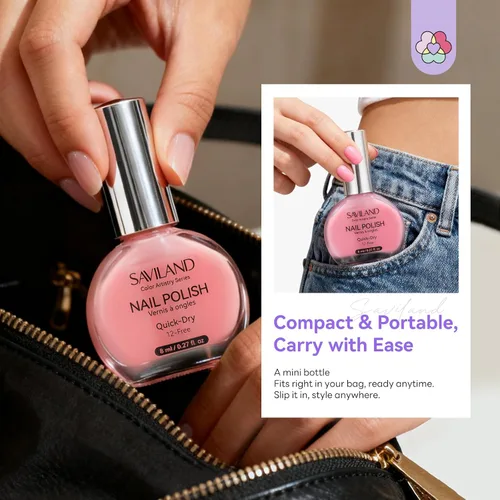 Miniatura 3 de SAVILAND Juego de esmaltes de uñas de gelatina: 12 colores naturales desnudos rosa esmalte blanco puro de uñas de secado rápido esmalte de uñas