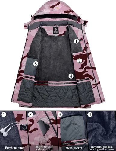Miniatura 3 de GEMYSE - Chaqueta de esquí y nieve para mujer diseño impermeable y resistente al viento para invierno