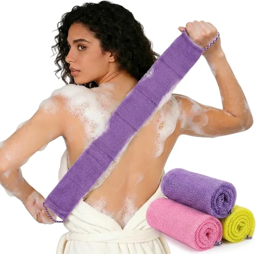 Miniatura 9 de QCWN Juego de 2 esponjas africanas de red africana y guante exfoliante de nailon para limpieza diaria de la espalda