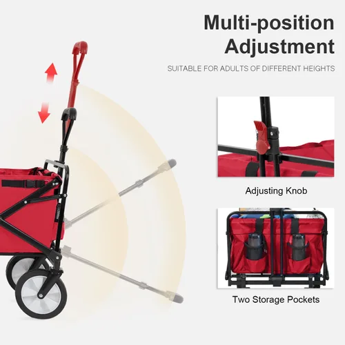 Miniatura 5 de PayLessHere Carrito plegable con ruedas Negro Carrito plegable resistente con capacidad de 330 libras con ruedas todo terreno y mango