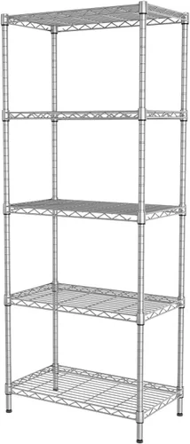 SINGAYE Estantería de Alambre Ajustable Estantes de Almacenamiento Unidades de Pie para Cocina Armario Lavandería Baño Organizadores Despensa de Gris