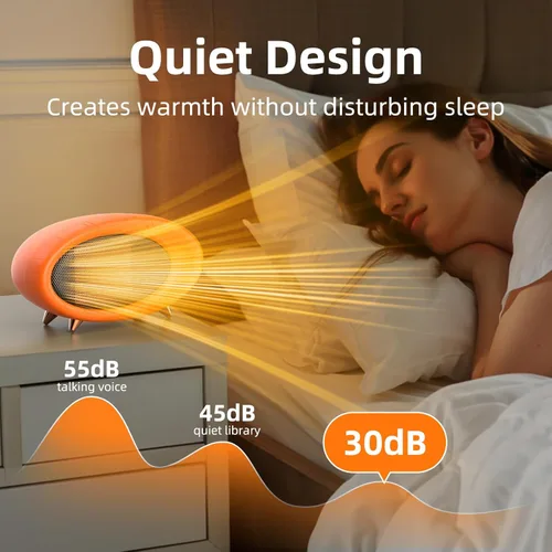 Miniatura 3 de Calentador de espacio, calentador de escritorio pequeño de 600 W para uso en interiores, calentadores de escritorio personales de seguridad rápida