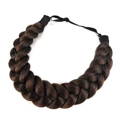 Miniatura 4 de Diadema trenzada de 3 hebras de pelo sintético trenzado grueso grueso grueso elástico diadema ropa señoras belleza