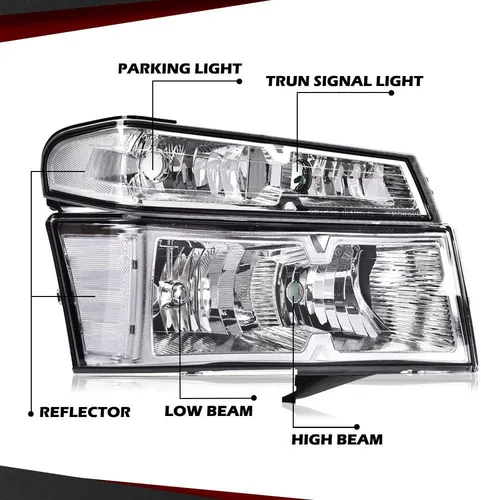 Miniatura 3 de CHEDA Conjunto de Faros Delanteros Faro Compatible con GMC Canyon/Chevy Colorado 2004-2012 Conjunto de Faros Luces de Parachoques