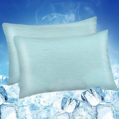 LUXEAR Fundas de almohada refrescantes tamaño King, paquete de 2 fundas de almohada Arc-Chill Cool con diseño de doble cara [Refrescante y algodón],