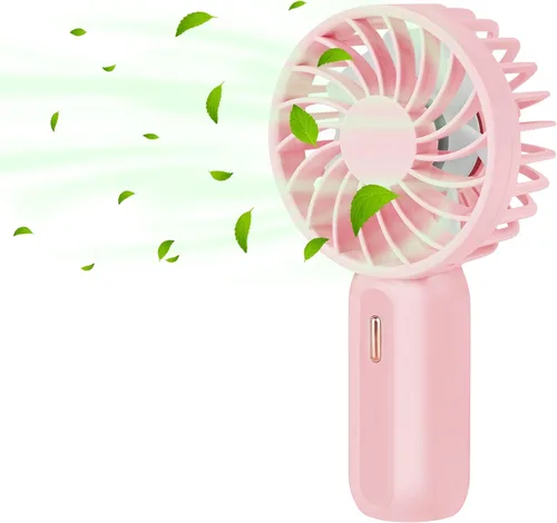 Ventilador de mano, ventilador portátil personal recargable por USB con 3 velocidades, tamaño súper mini (2.4 x 1.2 x 0.5 in) para niños, al aire
