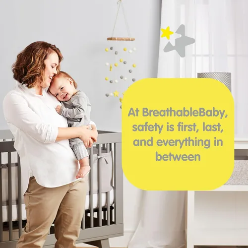 Miniatura 3 de BreathableBaby Forro transpirable de malla para cunas de tamaño completo, malla deluxe de 4mm, Elefantes (Tamaño 4FS cubre 3 o 4 lados)