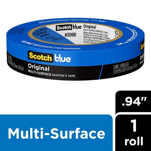 Miniatura 4 de ScotchBlue Cinta adhesiva original para pintores multisuperficie, 1 pulgada de ancho (2,39 cm x 54,86 m), 24 rollos, cinta adhesiva para pintura