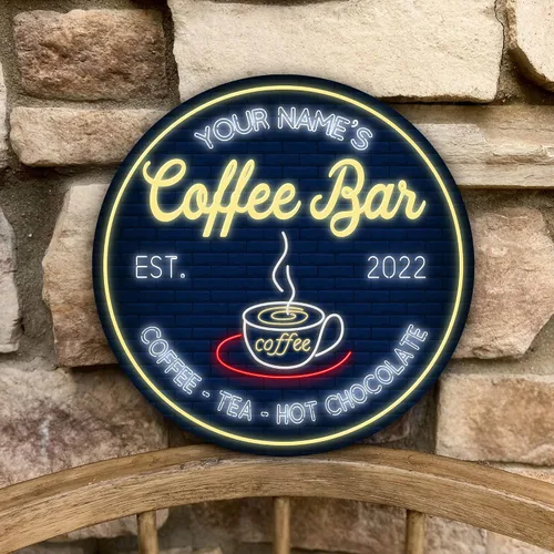 Miniatura 7 de Letrero de madera de barra de café personalizado, placa de pared para decoración de cocina, regalos personalizados para amantes del café, café 02