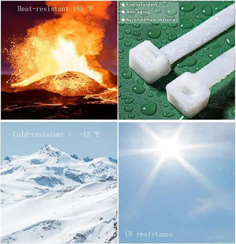Miniatura 6 de Bridas blancas resistentes de 48 pulgadas, resistentes a los rayos UV, bridas de nailon extralargas, 12 piezas, resistencia a la tracción de 200