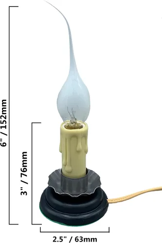 Miniatura 4 de Lámpara a vela Creative Hobbies® Rustic Country de 5 pulgadas, con interruptor de encendido/apagado, borde metálico, plug-in