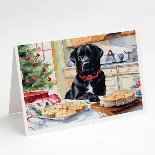 Miniatura 161 de Caroline's Treasures DAC3884GCA7P Paquete de 8 tarjetas en blanco de Navidad con galletas de husky siberiano Tarjetas de felicitación con sobres
