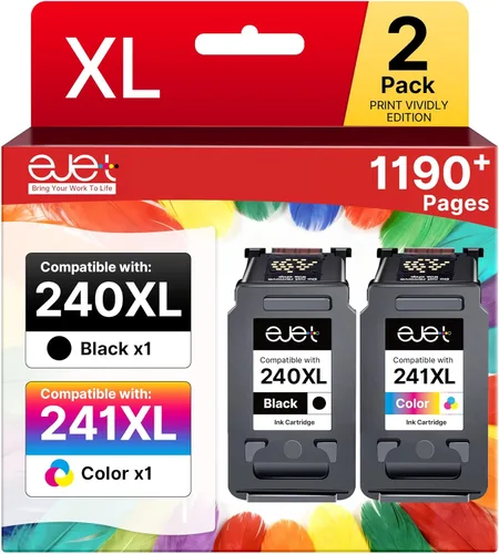 PG-240XL/CL-241XL Cartucho de tinta de repuesto para Canon 240XL 241XL Combo Pack para Canon Ink 240 241 Alta capacidad para impresora Pixma MG3620