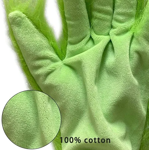 Miniatura 8 de WPOZD Guantes de felpa verde de Navidad, guantes verdes accesorios de juego de rol