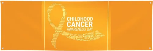 Miniatura 16 de Cartel del mes de concientización sobre el cáncer infantil de 24 x 71 pulgadas, decoraciones para porche, patio, tapiz de fondo, suministros de Negro