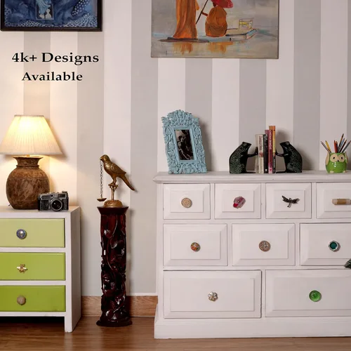 Miniatura 5 de Indian Shelf 2 tiradores de muebles Perillas decorativas planas Perillas de gabinete blanco moderno Perillas para cajones de aparador