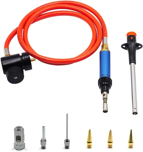 Miniatura 8 de BLUEFIRE Kit de Antorcha de Soldadura Mini Lápiz de Gas MAP/MAPP de 3' con Manguera Multifunción Antorcha de Propano con Encendedor de Pedernal