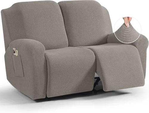 Miniatura 46 de TAOCOCO Funda reclinable de 4 piezas, funda elástica para sofá reclinable de 4 piezas, funda reclinable con 1 asiento, protector suave, fundas